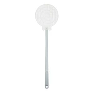 2 pcs white cute fly swatter summer mesh long-handled manual fly swatter for adult thickened candy-shaped plastic mosquito swatter flying insect swatter