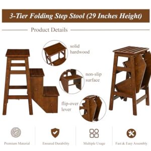 Niko Folding 30" Step Stool - Cappuccino