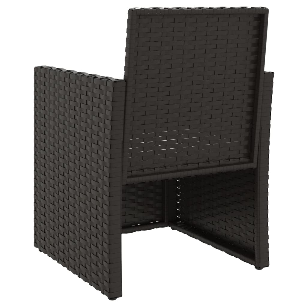 DYRJDJWIDHW Patio Armchair Outside bar stools,Outdoor Chairs,Patio Set,Outdoor Chairs Set of 2,Outdoor Patio,Outdoor bar stools,with Cushion Black Poly Rattan