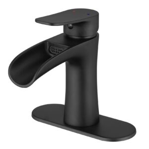 voton black bathroom faucets single handle waterfall sink faucet one hole or three holes with deck mount vanity farmhouse rv vessel basin faucet