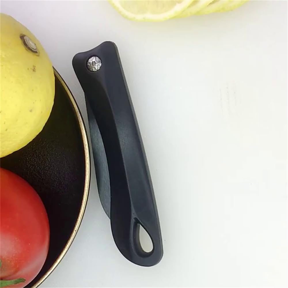 10MOONS Ceramic Folding Knife 7.6-inch Black Pocket Knife Razor-Sharp Paring Kitchen Knife with Ergonomic Handle