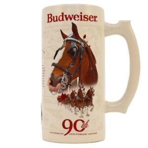 Budweiser 2023 90th Anniversary Limited Edition Clydesdale Holiday Collectors Stein #44 - Ceramic Beer Mug Christmas Gift