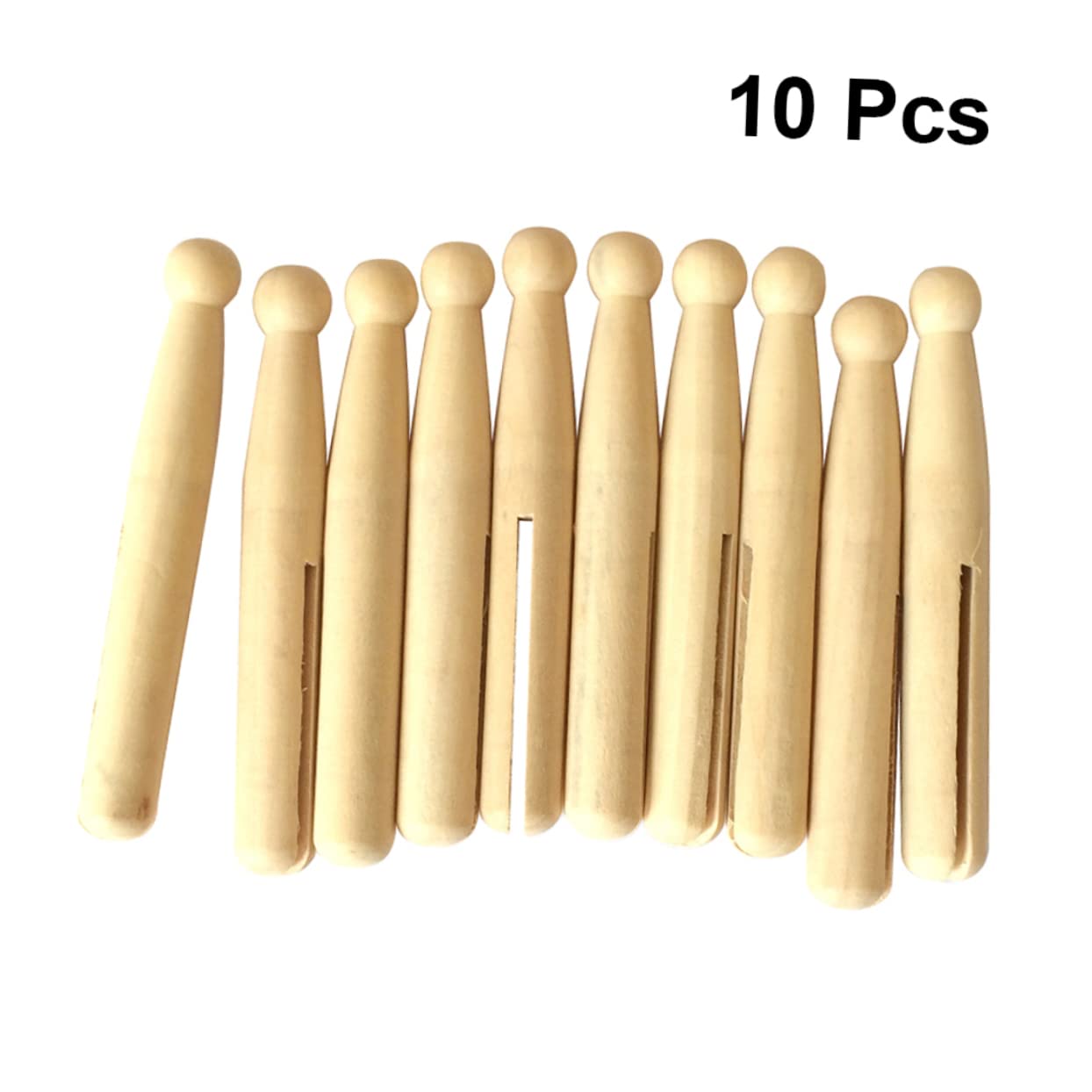 KOMBIUDA 10pcs Wood Mini Dolls Cake Wooden Mini clothespins Picture pegs Colored Wooden clothespins Wooden Sticks for Crafting Old Fashioned Crafts Ornaments Baby Bamboo