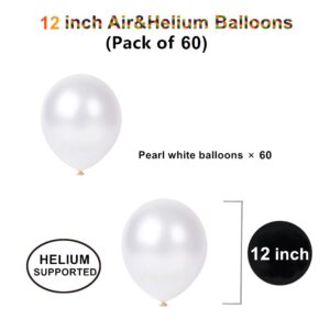 12 inch Pearl White Latex Balloons, 60 pcs Thick Pearl White Balloons for Party Decorations (12inch Pearl white)