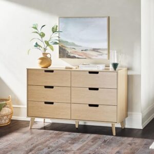 Walker Edison Modern 6-Drawer Dresser Bedroom Storage Organizer, 52 Inch, Riviera