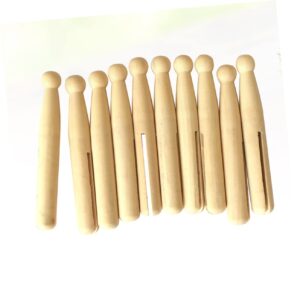 KOMBIUDA 10pcs Wood Mini Dolls Cake Wooden Mini clothespins Picture pegs Colored Wooden clothespins Wooden Sticks for Crafting Old Fashioned Crafts Ornaments Baby Bamboo