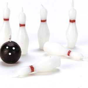 Bowling Pins and Ball Birthday Cake Candles - 7 pc