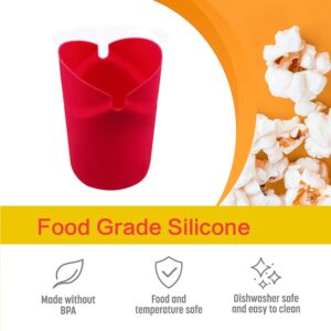 Fglmctsh The Original Microwave Popcorn Popper, Silicone Popcorn Maker Collapsible Bowl BPA -Free, Hot Air Popcorn Maker, No Oil Required (Red, 1)