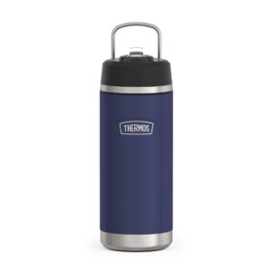 thermos icon series insulated water bottle with straw lid - 18 ounce, navy - stainless steel vacuum insulated water bottle with straw lid