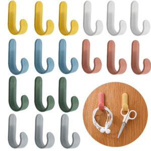 biefudan 24 pack self adhesive hooks utility wall hooks key hooks for wall decorative key holder rack command hooks for towels, hats, entryway,bathroom, kitchen, living room, office