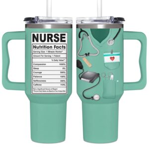 at2z global nurse gifts - nurses week gifts - nurse gifts for women - christmas nurse gifts - nursing appreciation gifts, rn/lpn/nicu gift - gift for nurse female, nurse tumbler 40oz with handle