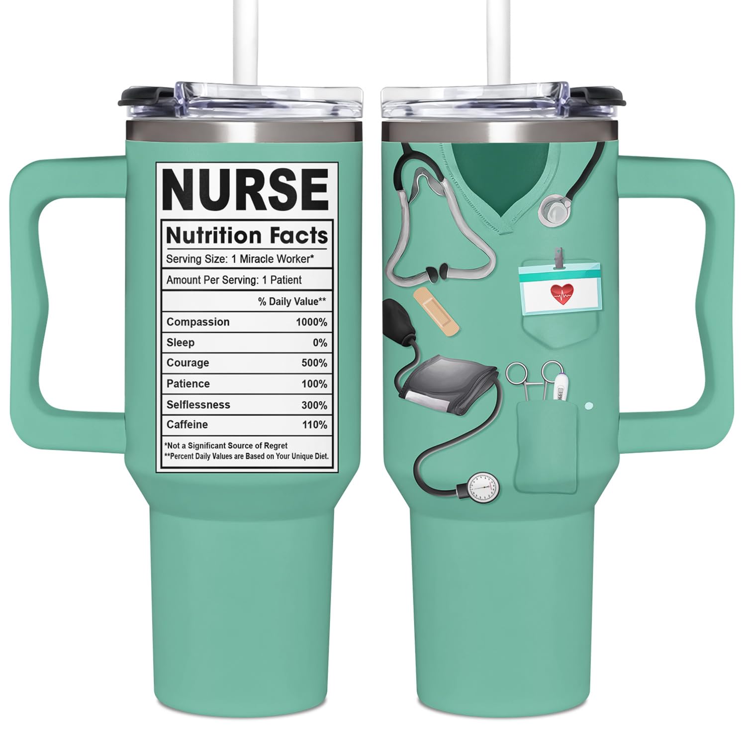 AT2Z GLOBAL Nurse Gifts - Nurses Week Gifts - Nurse gifts for Women - Christmas Nurse Gifts - Nursing Appreciation Gifts, RN/LPN/NICU Gift - Gift For Nurse Female, Nurse Tumbler 40oz With Handle