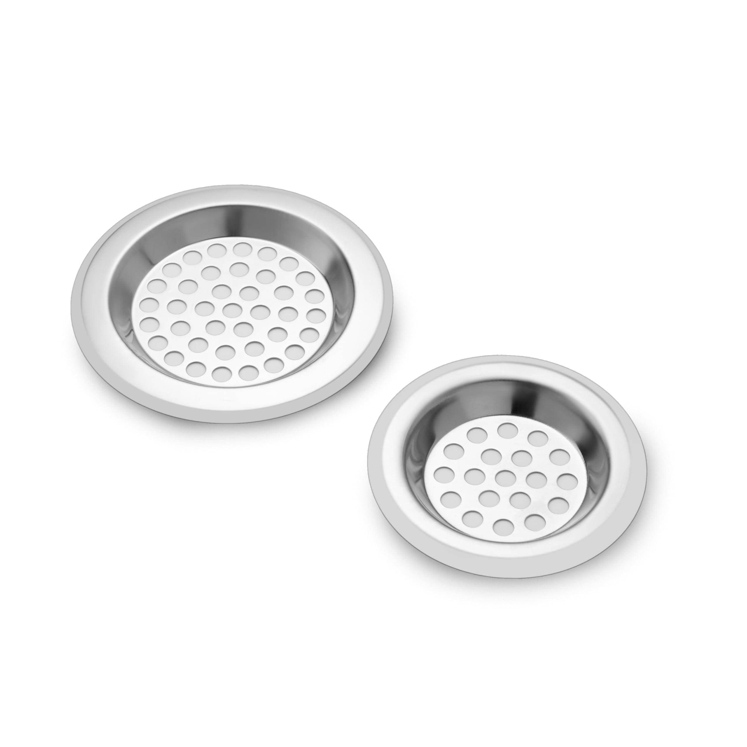 Kitchen Drain Catcher - Bathtub Drain Strainers 2.44 & 2.91 Inches - Tub Drain Hair Catcher - Stainless Steel Sink Strainer from Food Scraps, Hair, 2 Pcs