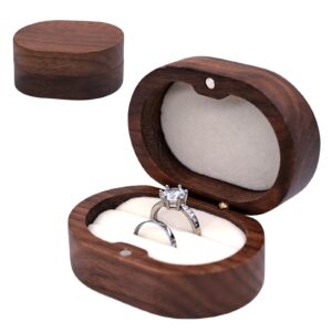 jycmmfc ring box for proposal engagement wedding day, handmade wooden rustic ring holder ring storage box stocking stuffers her valentine's day christmas thanksgiving gift (2 slots white)