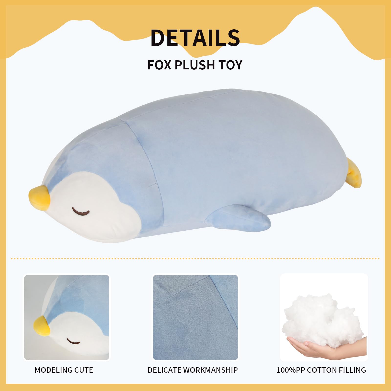 FFxiong 22" Penguin Stuffed Animal Plush Toy Large Cute Soft Body Pillow Kawaii Plushies for Girls, Gift for Kids Girl Boy Christmas Birthday