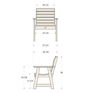 Bahia Verde Riverside Garden Chair, Standard, Cabana Tan