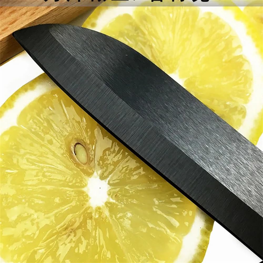 10MOONS Ceramic Folding Knife 7.6-inch Black Pocket Knife Razor-Sharp Paring Kitchen Knife with Ergonomic Handle