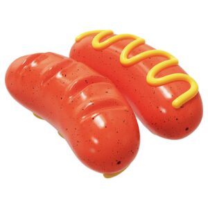 PLNRLOVELY 1PCS Dog Chew Squeaky Toys for Aggressive Chewers,Non-Toxic Tough Durable Interactive Dog Toys, Puppy Teeth Chew Sausage Stick Toy for Medium Large Breed