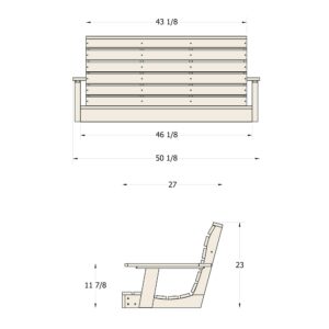 Bahia Verde Riverside Porch Swing 4ft, Black Sand