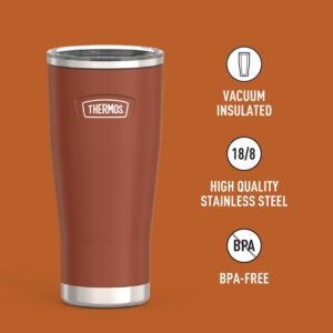 THERMOS ICON SERIES Stainless Steel Cold Tumbler with Slide Lock, 24 Ounce, Saddle