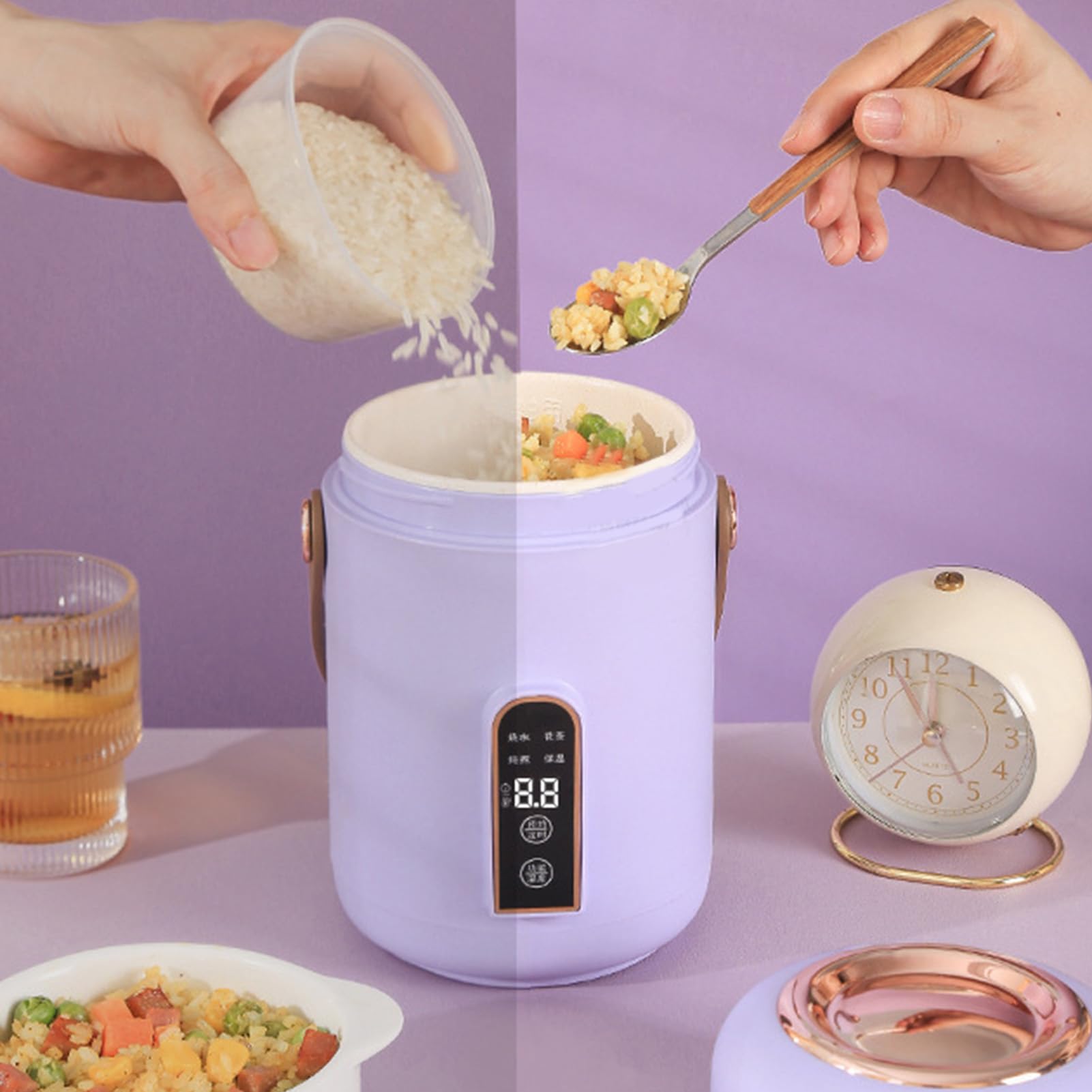 Zerodis Efficient Heating Mini Rice Cooker, Insulated Multifunction Soup Porridge Stewpot with Smart Reservation Function ()