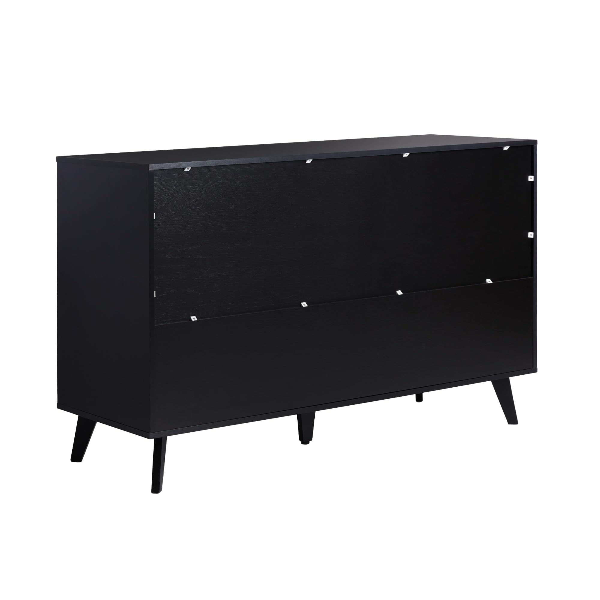 Walker Edison Modern 6-Drawer Dresser Bedroom Storage Organizer, 52 Inch, Black