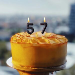 2.36" 29th 92nd Number Candles Birthday Gifts for Women Men Birthday Decorations Birthday Candles Numbers Happy Birthday Candles for Cake 2 Candle for Women for Men (Black)