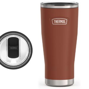 THERMOS ICON SERIES Stainless Steel Cold Tumbler with Slide Lock, 24 Ounce, Saddle