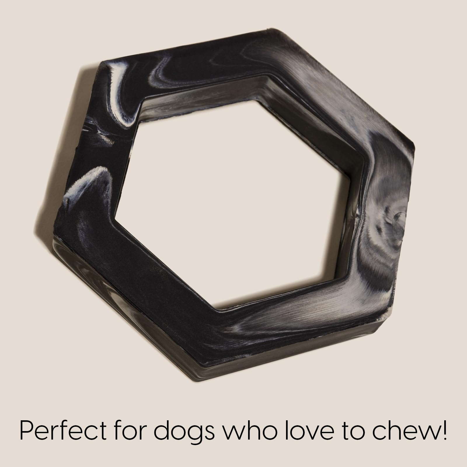 Reese+Murphy Marble Hexagon Dog Chew Toy - Large Dog Toy - Dog Toys for Small Medium Large Breed - Teething Toys for Dogs - Puppy Chew Toys