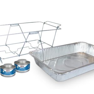 Sterno Buffet Kit Catering-to-Go Chafing Dish Buffet Set - Chafing Dishes for Buffet with Chafing Fuel Cans, Catering Food Warmers & Food Warming Trays for Buffet Party - 4-Piece Chafing Dish Set