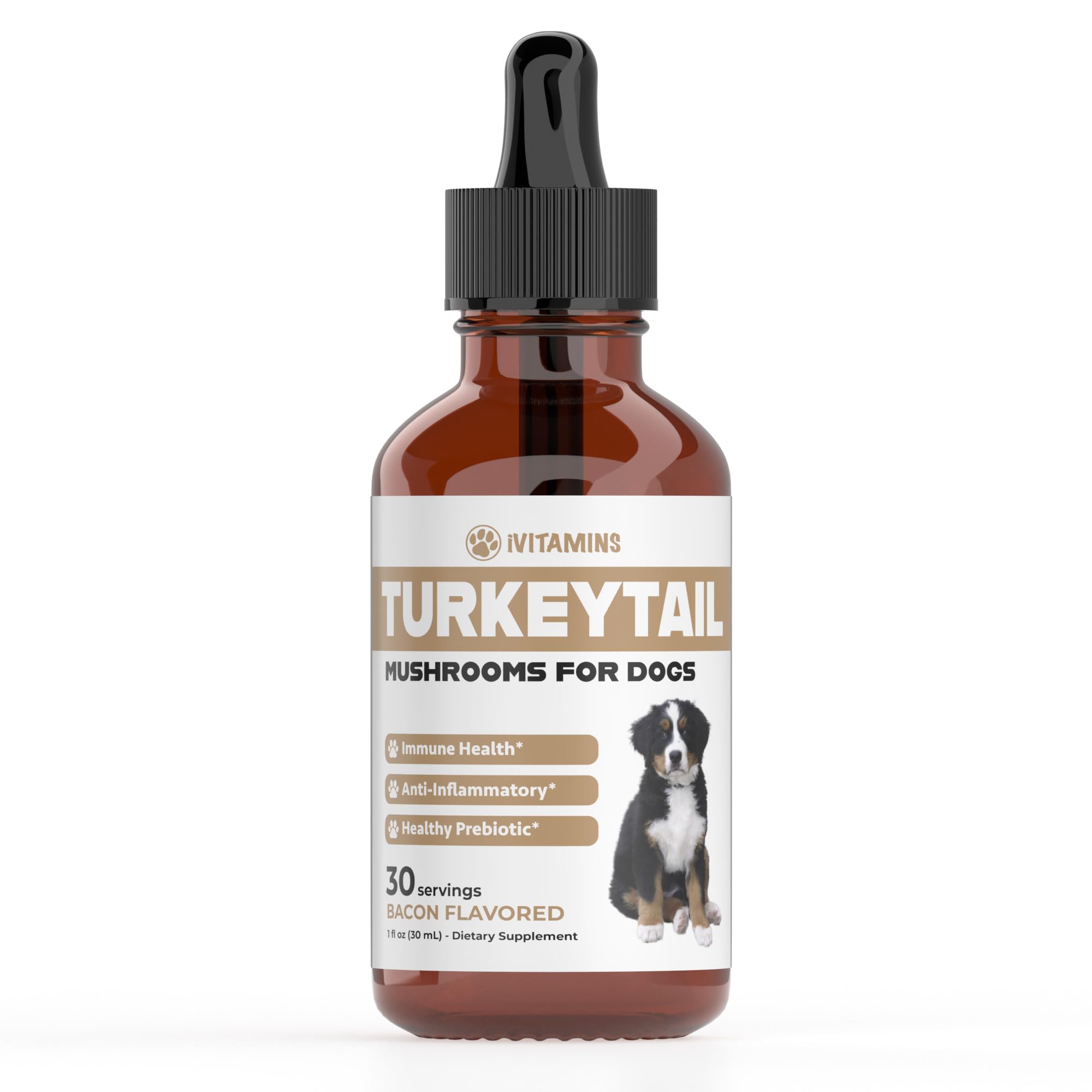 Turkey Tail Mushroom for Dogs | Helps to Boost the Immune System, is a Healthy Prebiotic, & Much More | Turkey Tail for Dogs | Mushrooms for Dogs | Dog Mushroom Supplements | 1 fl oz