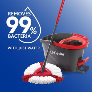 O-Cedar EasyWring Spin Mop & Bucket Floor Cleaning System + 2 EASYWRING Power Refills