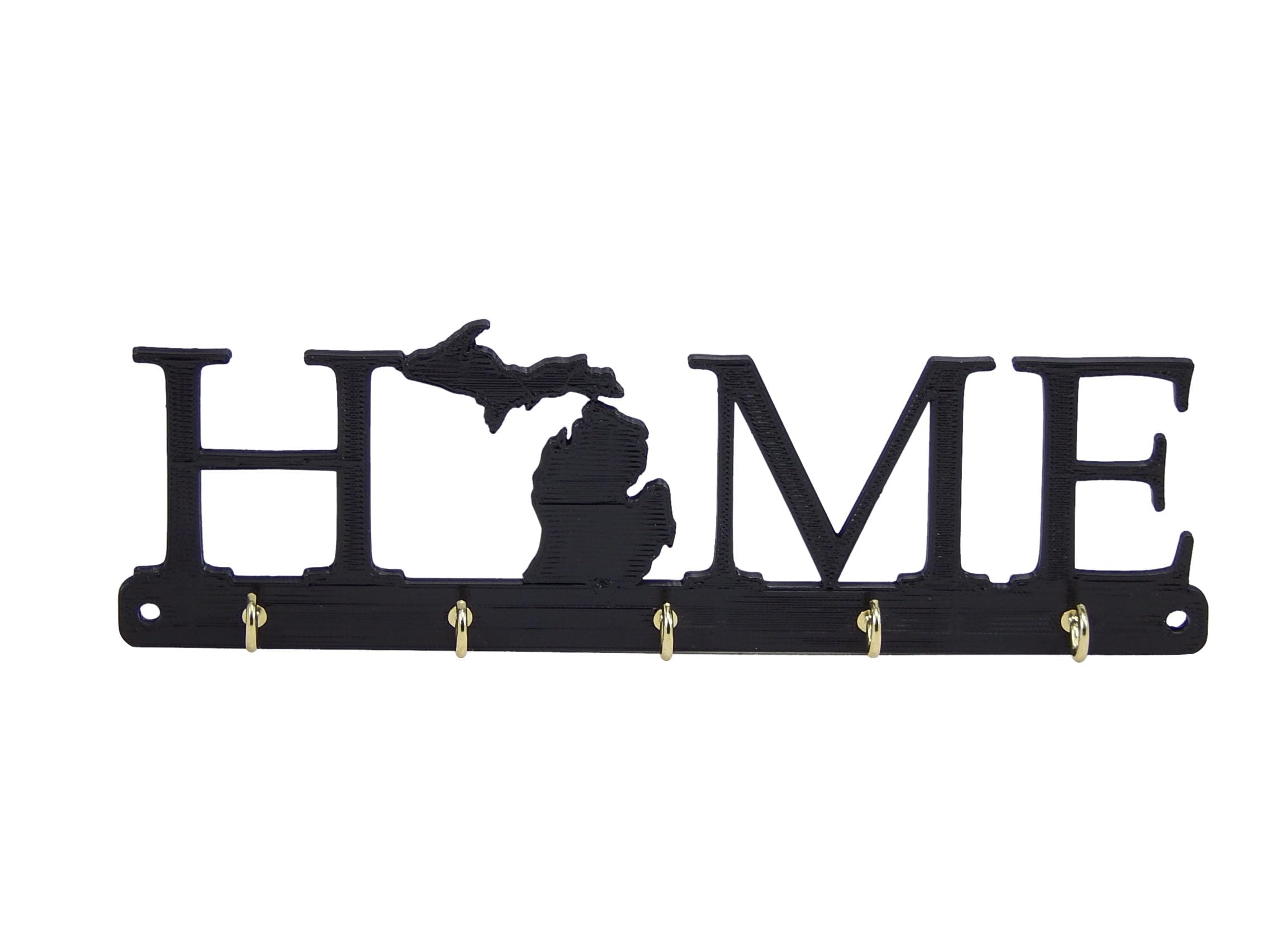 Michigan Home State Key Holder Hanger Rack Rustic Wall Decor - Entryway Jewelry Organization Housewarming New Home Realtor Gift