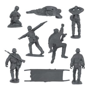 BMC CTS WW2 German Assault & Medics Plastic Army Men - 24pc Gray Soldier Figures