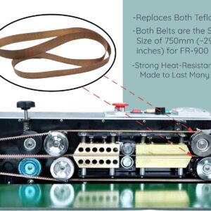 (2-Pack) Replacement Teflon Belts for FR-900 Continuous Band Sealer Machine - FR900