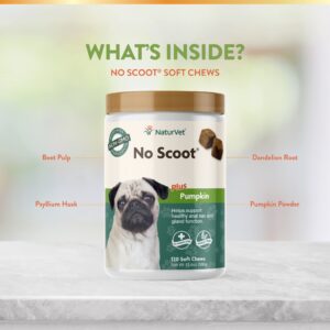 NaturVet Advanced Probiotics, Healthy Enzymes and PB6 Probiotic Supplement for Your Dogs Stomach, 120 Soft Chews & No Scoot for Dogs - 120 Soft Chews - Supports Healthy Anal Gland & Bowel Function