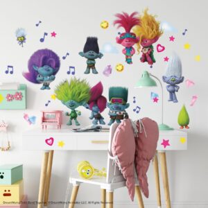 DreamWorks Trolls 3 Band Together with Glitter Wall Decal by RoomMates, RMK5435SCS