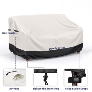 Niminex Outdoor Couch Cover Waterproof- 600D Heavy Duty 2 - Seater Outdoor Sofa Cover, Double-Stitched,Windproof And Tear-Resistant Patio Furniture Covers, Outdoor Furniture Cover 60x34x30 Inch