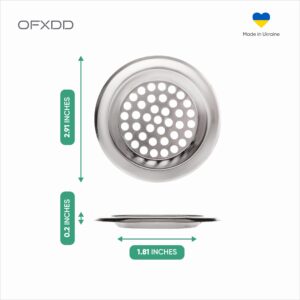 Kitchen Drain Catcher - Bathtub Drain Strainers 2.44 & 2.91 Inches - Tub Drain Hair Catcher - Stainless Steel Sink Strainer from Food Scraps, Hair, 2 Pcs