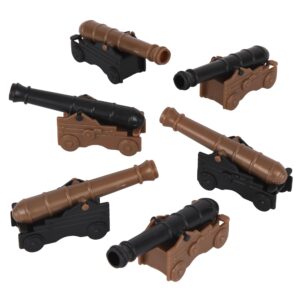 BMC CTS Naval Cannon Artillery - 6pc Black & Bronze Plastic Army Men Accessories