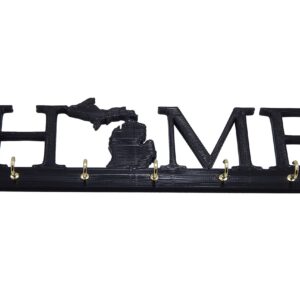 Michigan Home State Key Holder Hanger Rack Rustic Wall Decor - Entryway Jewelry Organization Housewarming New Home Realtor Gift