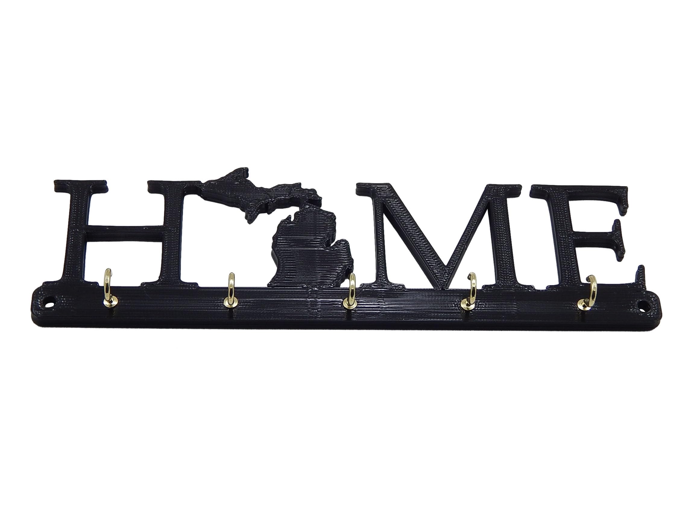 Michigan Home State Key Holder Hanger Rack Rustic Wall Decor - Entryway Jewelry Organization Housewarming New Home Realtor Gift