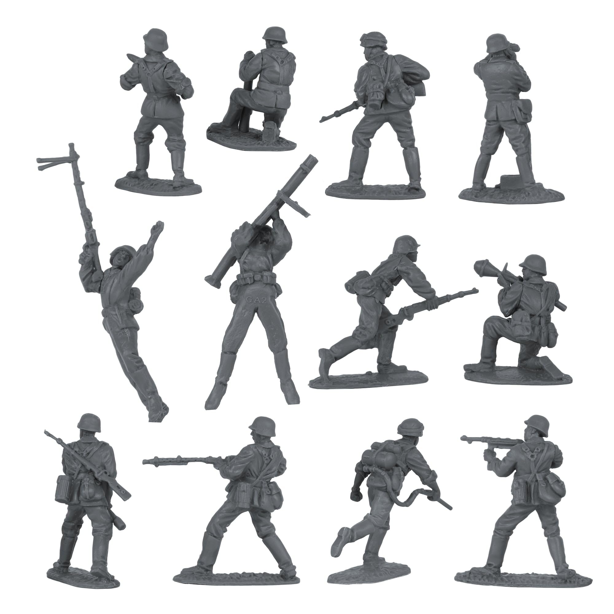 BMC CTS WW2 German Assault & Medics Plastic Army Men - 24pc Gray Soldier Figures