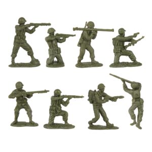 BMC CTS WW2 US Infantry Plastic Army Men - 33pc OD Green 1:32 Soldier Figures