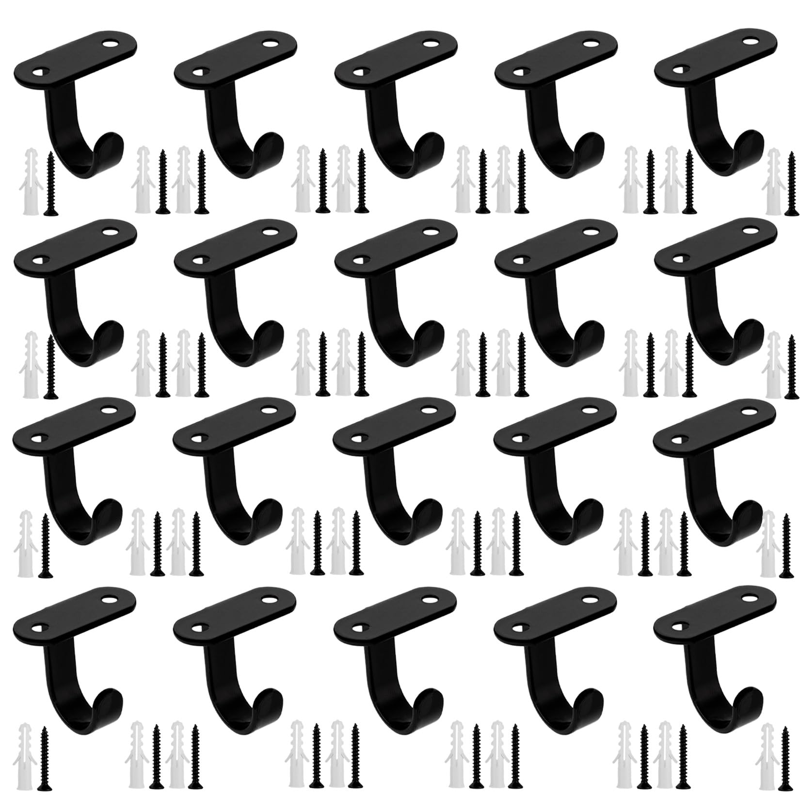 Xingwenhao Ceiling Hooks, 20 Pcs Screw Mounted Ceiling Hooks for Hanging Plants, Under Cabinet Cup Hooks, Under-Shelf Towel/Robe Hook Clothes Hook Heavy Duty for Bathroom Kitchen Cabinet