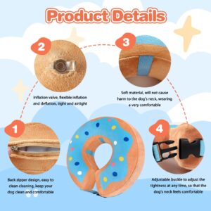 Dog Donut Cone Collar - Inflatable Dog Cone Recovery Adjustable Dog Donut Cone Collar for Dogs Dog Neck Donut Collar E Collar for Dogs Cats After Surgery-XL