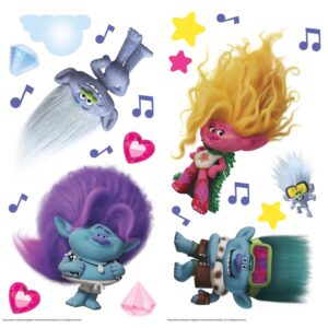 DreamWorks Trolls 3 Band Together with Glitter Wall Decal by RoomMates, RMK5435SCS