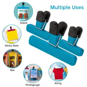 Chip Clips, 9 Pack Food Clips, Large Bag Clips for Food Storage, Snack Clips with Air Tight Seal Grip (3 x L, 6 x S)