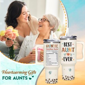 AT2Z GLOBAL Gifts for Aunt, Auntie Gifts - Aunt Gifts from Niece, Nephew - Christmas Gifts for Aunt,Birthday Gift, Mothers Day Gifts for Auntie - Gifts for New Aunt - 40oz Tumbler With Handle & Straw