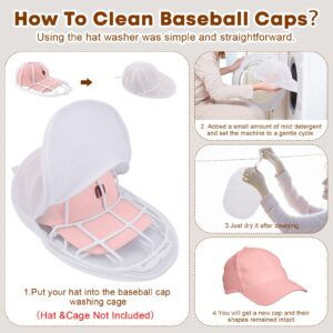 SelfTek 2 Pack Cap Washer for Baseball Caps, Hat Cleaner for Baseball Caps, Baseball Hat Washer Mesh Bags Compatible with Most Baseball Cap Washing Cage- Hat Rack is NOT INCLUDED